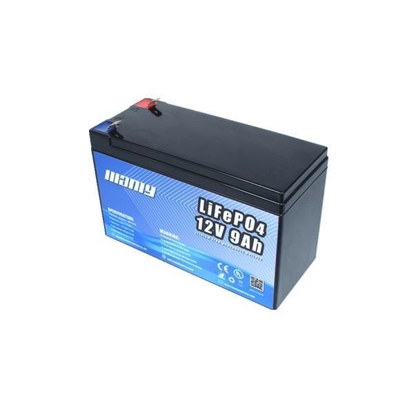 12V 9Ah Rechargeable LiFePO4 Battery Pack Backup For Golf Cart